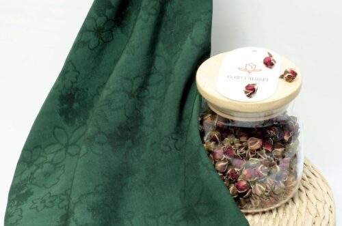 linenschinaD18004 (19) 51% Rose Fiber 49% Filament 118g/m² - Elegant Jacquard Fabric - Floral Aroma Textile #D18004