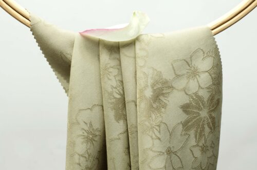 linenschinaD18004 (22) 51% Rose Fiber 49% Filament 118g/m² - Elegant Jacquard Fabric - Floral Aroma Textile #D18004