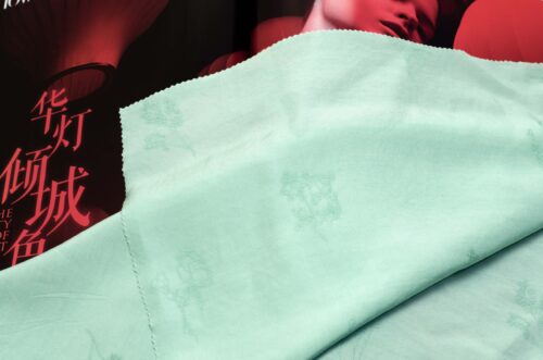 linenschinaD18007 (12) 48% Rose 52% Filament 132g/m² - Clover Jacquard Fabric - Floral Scented Dress Material #D18007