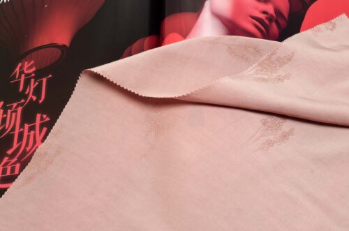 linenschinaD18007 (13) 48% Rose 52% Filament 132g/m² - Clover Jacquard Fabric - Floral Scented Dress Material #D18007