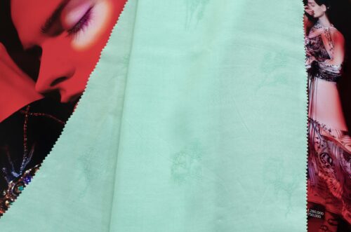 linenschinaD18007 (7) 48% Rose 52% Filament 132g/m² - Clover Jacquard Fabric - Floral Scented Dress Material #D18007