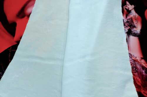 linenschinaD18007 (8) 48% Rose 52% Filament 132g/m² - Clover Jacquard Fabric - Floral Scented Dress Material #D18007