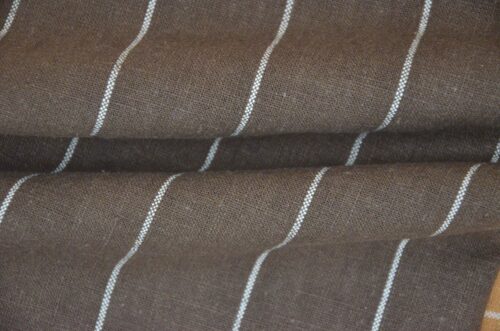 85% Ramie 15% Cotton 249g/m² - Washed Striped Fabric with Rustic Charm for Winter #8043