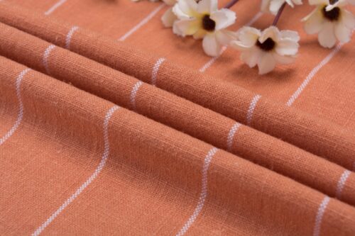 85% Ramie 15% Cotton 249g/m² - Washed Striped Fabric with Rustic Charm for Winter #8043