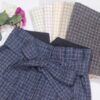 linenshina8049 (1) 48% Linen 40% Polyester 12% Cotton 121g/m² - Yarn-Dyed Checkered Fabric for Casual Wear #8049
