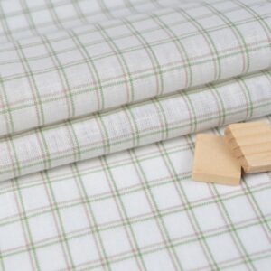 linenshina8049 (14) 48% Linen 40% Polyester 12% Cotton 121g/m² - Yarn-Dyed Checkered Fabric for Casual Wear #8049
