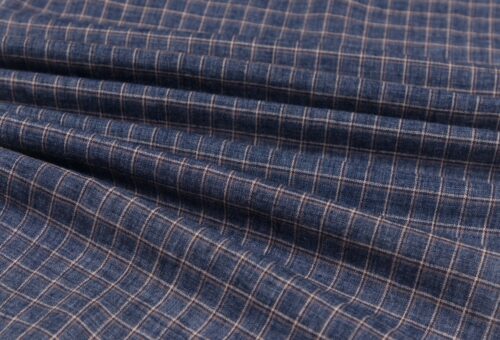 linenshina8049 (2) 48% Linen 40% Polyester 12% Cotton 121g/m² - Yarn-Dyed Checkered Fabric for Casual Wear #8049
