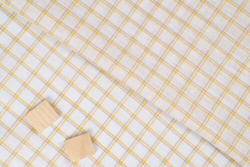 linenshina8049 (21) 48% Linen 40% Polyester 12% Cotton 121g/m² - Yarn-Dyed Checkered Fabric for Casual Wear #8049