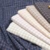 linenshina8049 (4) 48% Linen 40% Polyester 12% Cotton 121g/m² - Yarn-Dyed Checkered Fabric for Casual Wear #8049