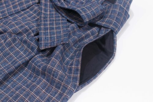 linenshina8049 (7) 48% Linen 40% Polyester 12% Cotton 121g/m² - Yarn-Dyed Checkered Fabric for Casual Wear #8049