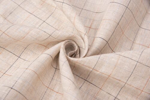 linenshina8051 (3) 100% Linen Yarn Dyed Stripe Fabric – Lightweight Pastel Cloth for Spring/Summer #8051