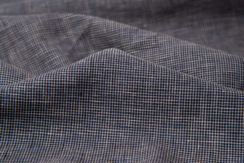 linenshina8053 (10) 88% Linen 12% Cotton 123g/m² - Mini Houndstooth Check Fabric with Refined Texture #8053