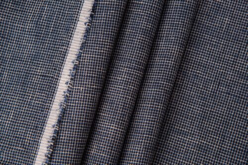 linenshina8053 (8) - 副本 88% Linen 12% Cotton 123g/m² - Mini Houndstooth Check Fabric with Refined Texture #8053