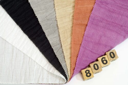 linenshina8060 (1) 55% Ramie 45% Cotton 210g/m² - Double-Layer Crinkle Fabric with Vintage Washed Look #8060