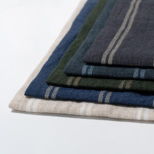 04 2026 S/S Trend 130g Pure Linen Fabric | Spring-Summer Essential for Casual Shirts & Dresses | Subtle Stripes & Feather-Light Comfort