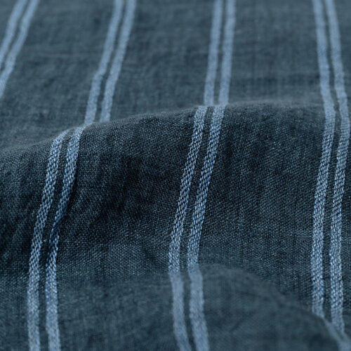 09 2026 S/S Trend 130g Pure Linen Fabric | Spring-Summer Essential for Casual Shirts & Dresses | Subtle Stripes & Feather-Light Comfort