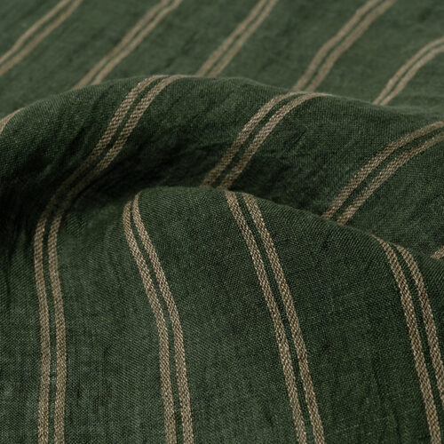 11 2026 S/S Trend 130g Pure Linen Fabric | Spring-Summer Essential for Casual Shirts & Dresses | Subtle Stripes & Feather-Light Comfort