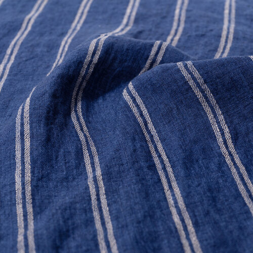 15 2026 S/S Trend 130g Pure Linen Fabric | Spring-Summer Essential for Casual Shirts & Dresses | Subtle Stripes & Feather-Light Comfort