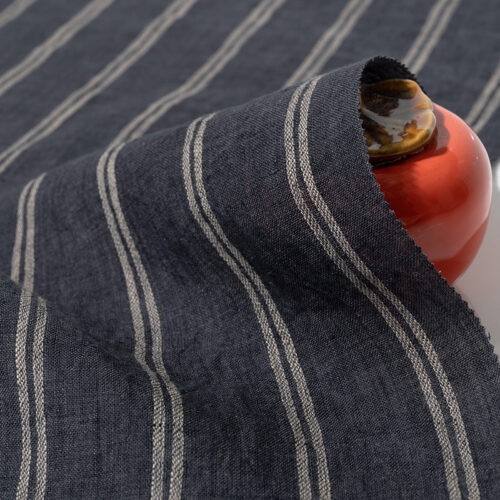 16 2026 S/S Trend 130g Pure Linen Fabric | Spring-Summer Essential for Casual Shirts & Dresses | Subtle Stripes & Feather-Light Comfort