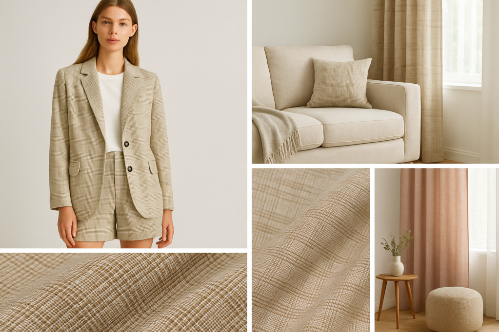 Yarn-Dyed 100% Linen Fabric with 3D Texture – 135cm Width, 123g Weight, Ideal for Spring & Summer Shirts & Pants #1240 12 产品使用场景图02