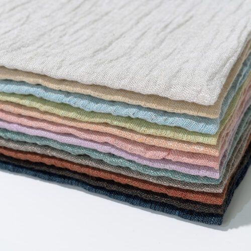 微信图片_20250610181141 2026 S/S Trend Sandwashed Linen Fabric 130g Breathable Trendy Tops/Suits Natural Wrinkled Texture OEKO-TEX Certified MOQ 1m for Shirts