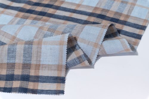 微信图片_20250612151718 2026 S/S Trend Textile Lightweight 100% Linen Yarn-Dyed Plaid Fabric 140gsm Trendy Breathable for Garments & Shirts