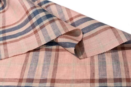 微信图片_20250612151727 2026 S/S Trend Textile Lightweight 100% Linen Yarn-Dyed Plaid Fabric 140gsm Trendy Breathable for Garments & Shirts