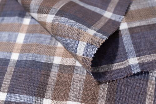 微信图片_20250612151736 2026 S/S Trend Textile Lightweight 100% Linen Yarn-Dyed Plaid Fabric 140gsm Trendy Breathable for Garments & Shirts