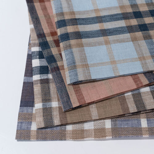 微信图片_20250612151741 2026 S/S Trend Textile Lightweight 100% Linen Yarn-Dyed Plaid Fabric 140gsm Trendy Breathable for Garments & Shirts