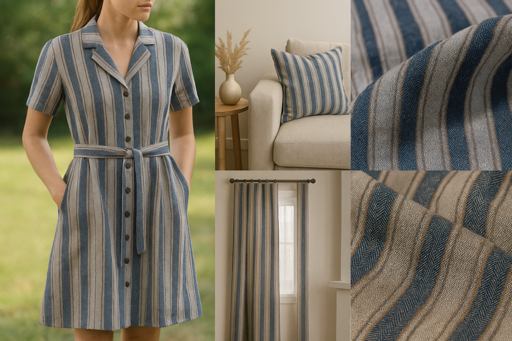 2026 S/S Trend Classic Lightweight 140g Linen Cloth | 100% Natural Fiber for Summer & Spring Apparel | Soft Striped Design#9610 9 20250710 1632 条纹亚麻面料细节 remix 01jzsqbtmgfme8mvt2w3kmfm1c