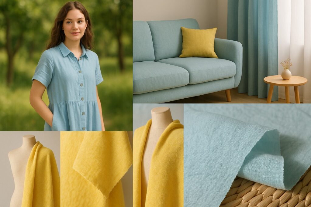 Washed Linen Fabric - 176g/sqm, 138cm Width, Pre-Wrinkled & Breathable for Natural Style Clothing #9602 9 20250710 1848 亚麻面料细节展示 remix 01jzsz34abegqsc3v7pkzt5rcb