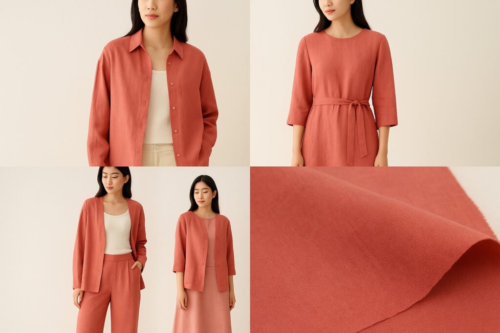 Washed Ramie Tencel Fabric - 190g, 140cm Width, 60% Ramie 40% Tencel - Soft Matte Spring Autumn #6713 11 671302