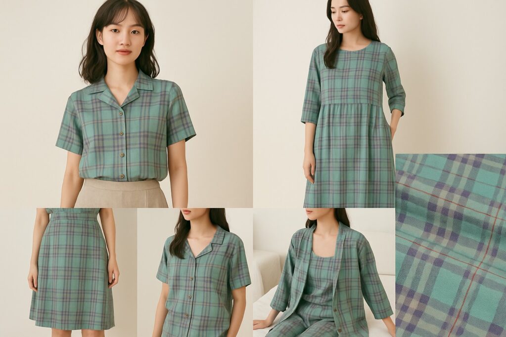 #8589 New Arrival 100%linen Flax Yarn Dyed Check Fabric Textile Woven Plaid Fabric for Garment Shirts 8 8589