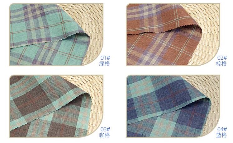 #8589 New Arrival 100%linen Flax Yarn Dyed Check Fabric Textile Woven Plaid Fabric for Garment Shirts 2 linen fabric