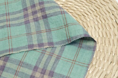 MZC_1533 #8589 New Arrival 100%linen Flax Yarn Dyed Check Fabric Textile Woven Plaid Fabric for Garment Shirts