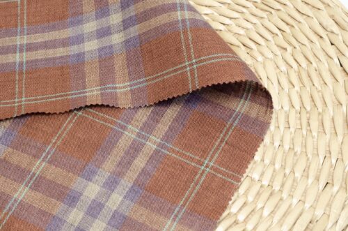 MZC_1534 #8589 New Arrival 100%linen Flax Yarn Dyed Check Fabric Textile Woven Plaid Fabric for Garment Shirts