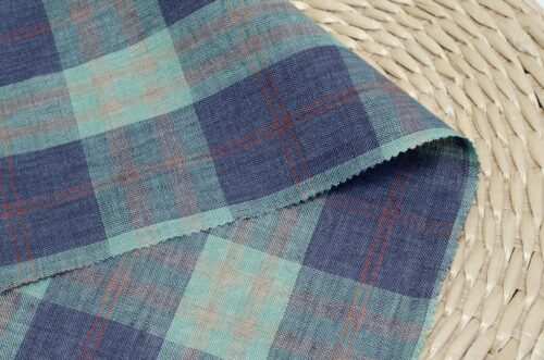 MZC_1536 #8589 New Arrival 100%linen Flax Yarn Dyed Check Fabric Textile Woven Plaid Fabric for Garment Shirts
