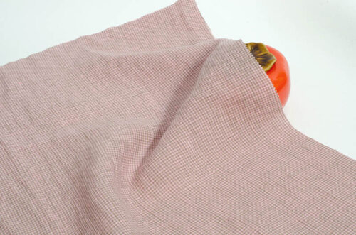 MZC_7551 8599# French Washed Linen Fabric Small Gingham Fabrics Yarn Dyed Shirt Plaid Check 100%linen Fabric for Clothing