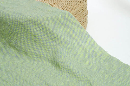 MZC_7570 8599# French Washed Linen Fabric Small Gingham Fabrics Yarn Dyed Shirt Plaid Check 100%linen Fabric for Clothing