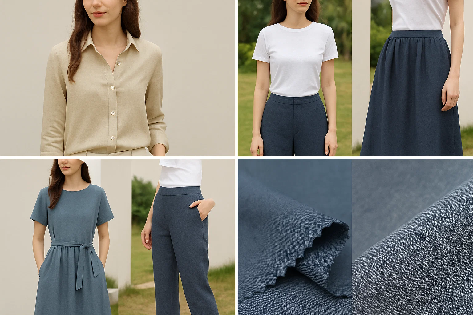 K1430# Luxury Linen Cotton Blend Fabric 123gsm 145cm | 8% Linen 92% Cotton | Soft Smooth Yarn Dyed Material with Lasting Color | B2B Apparel Supply 8 k1430.01