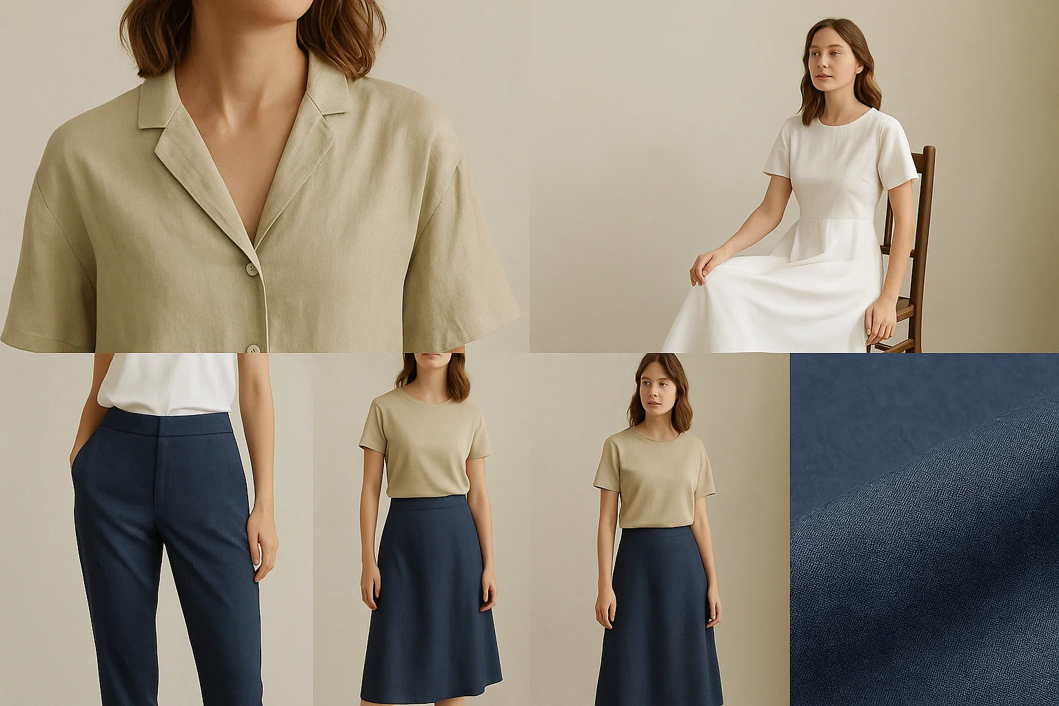 K1430# Luxury Linen Cotton Blend Fabric 123gsm 145cm | 8% Linen 92% Cotton | Soft Smooth Yarn Dyed Material with Lasting Color | B2B Apparel Supply 7 k1430