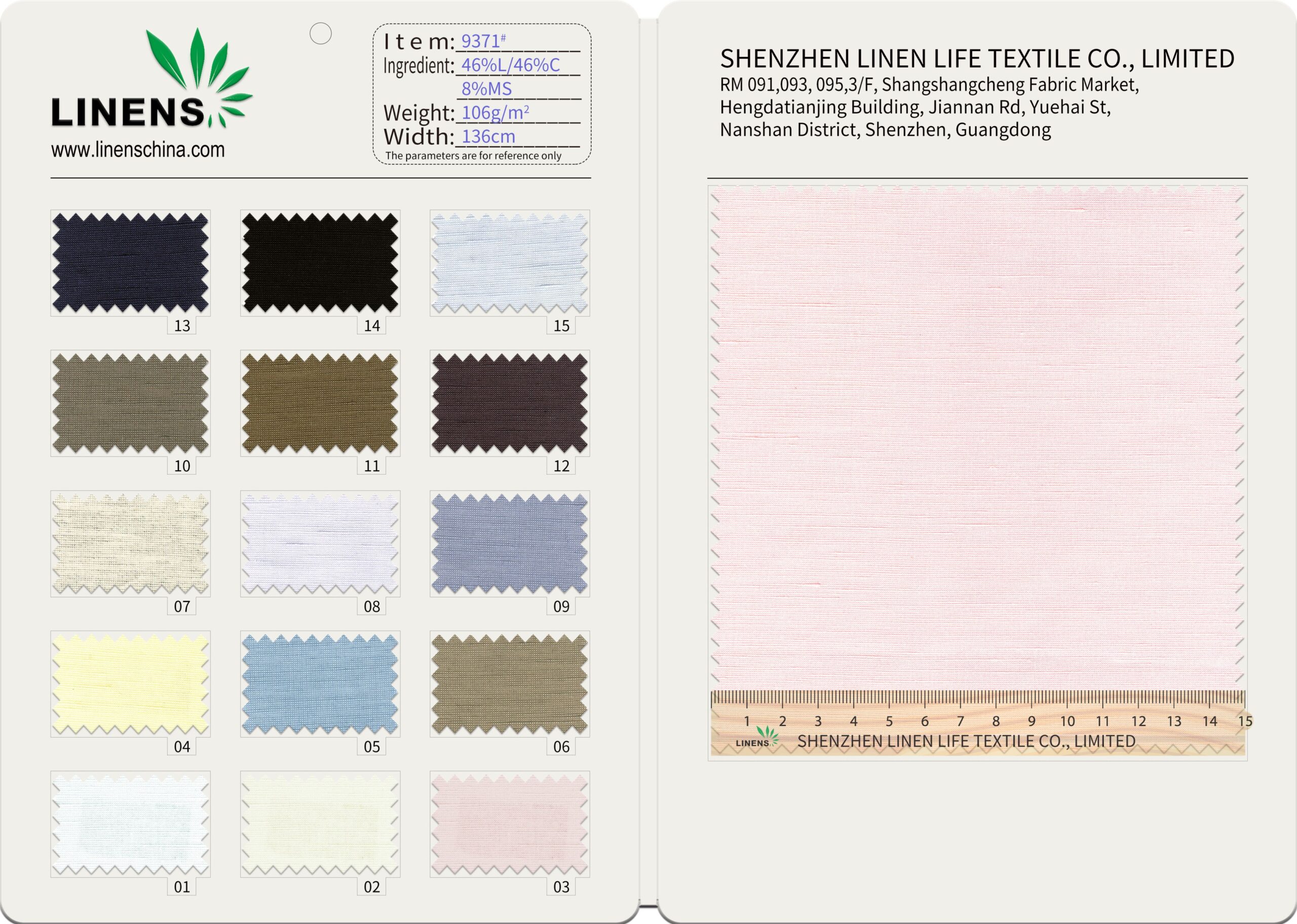 9371# 106gsm 136cm Silk Linen Cotton Blend Fabric | 8% Mulberry Silk 46% Linen 46% Cotton | Lightweight Breathable Textile for Shirts & Dresses | OEM Factory Wholesale 2 微信图片 20250826114316 scaled