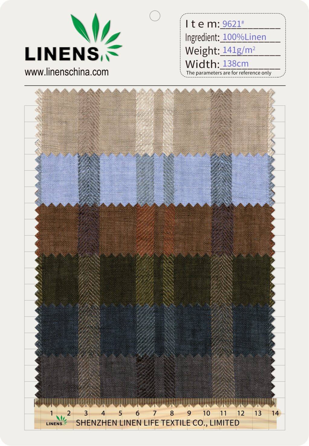 9621# 100% Linen Yarn-Dyed Stripe Fabric | 141g/m² 138cm | Soft & Structured for Spring–Summer 2 微信图片 20251010132333