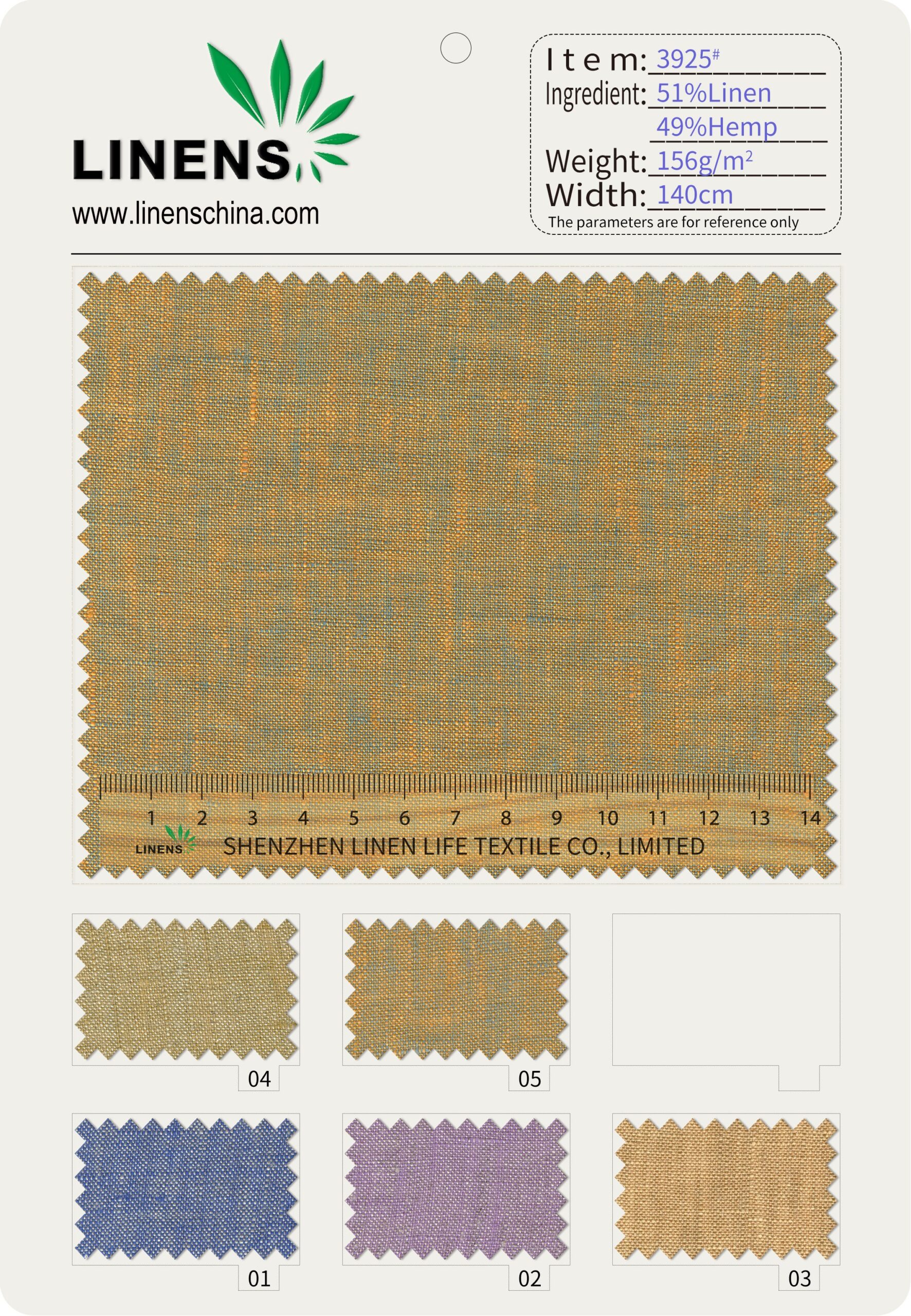 3925# 49% Hemp 51% Linen Yarn-Dyed Fabric | 156g/m² 140cm | Breathable, Soft & Textured for Spring–Summer Apparel 2 微信图片 20251012133212 scaled