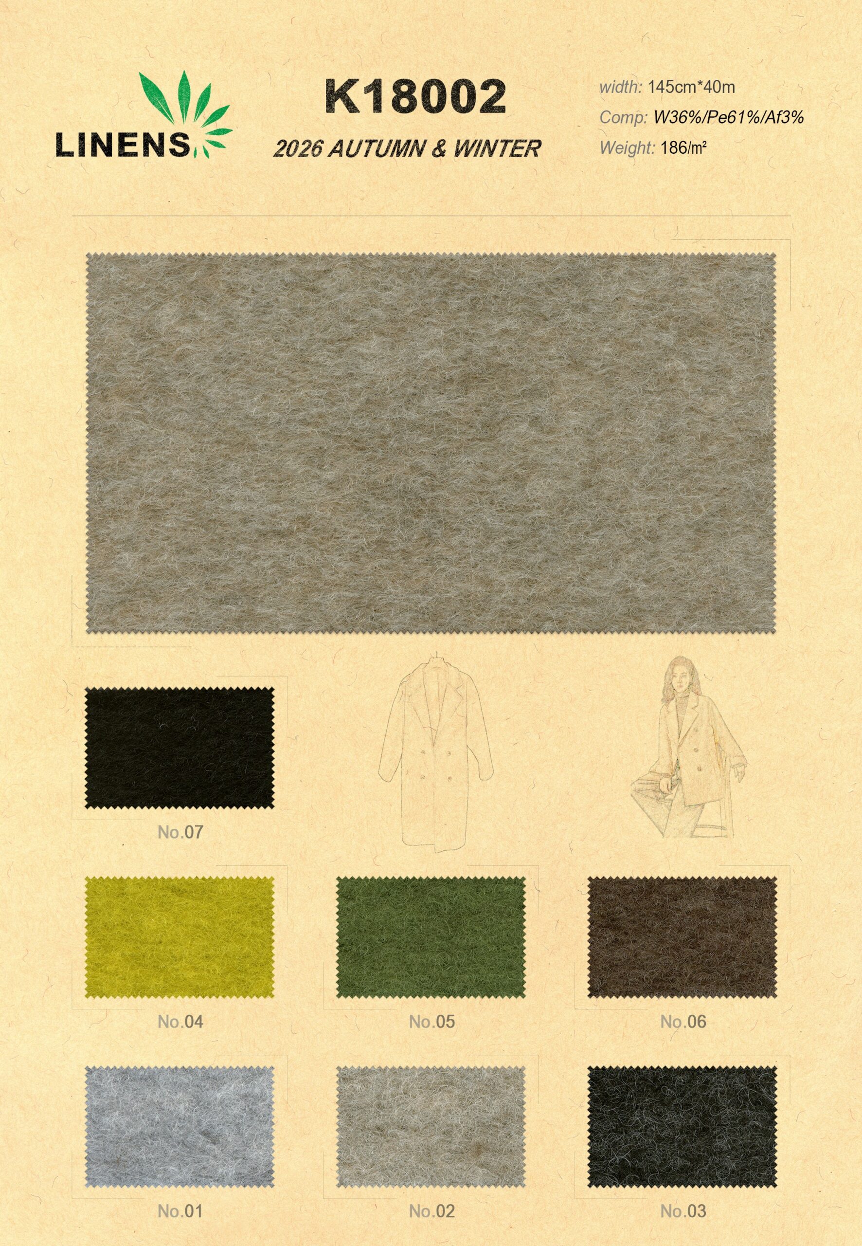 K18002# 36% Wool 61% Polyester 3% Others | 186g/m² 145cm | Lightweight, Wrinkle-Resistant & Warm for Winter 2 微信图片 20251103144007 scaled