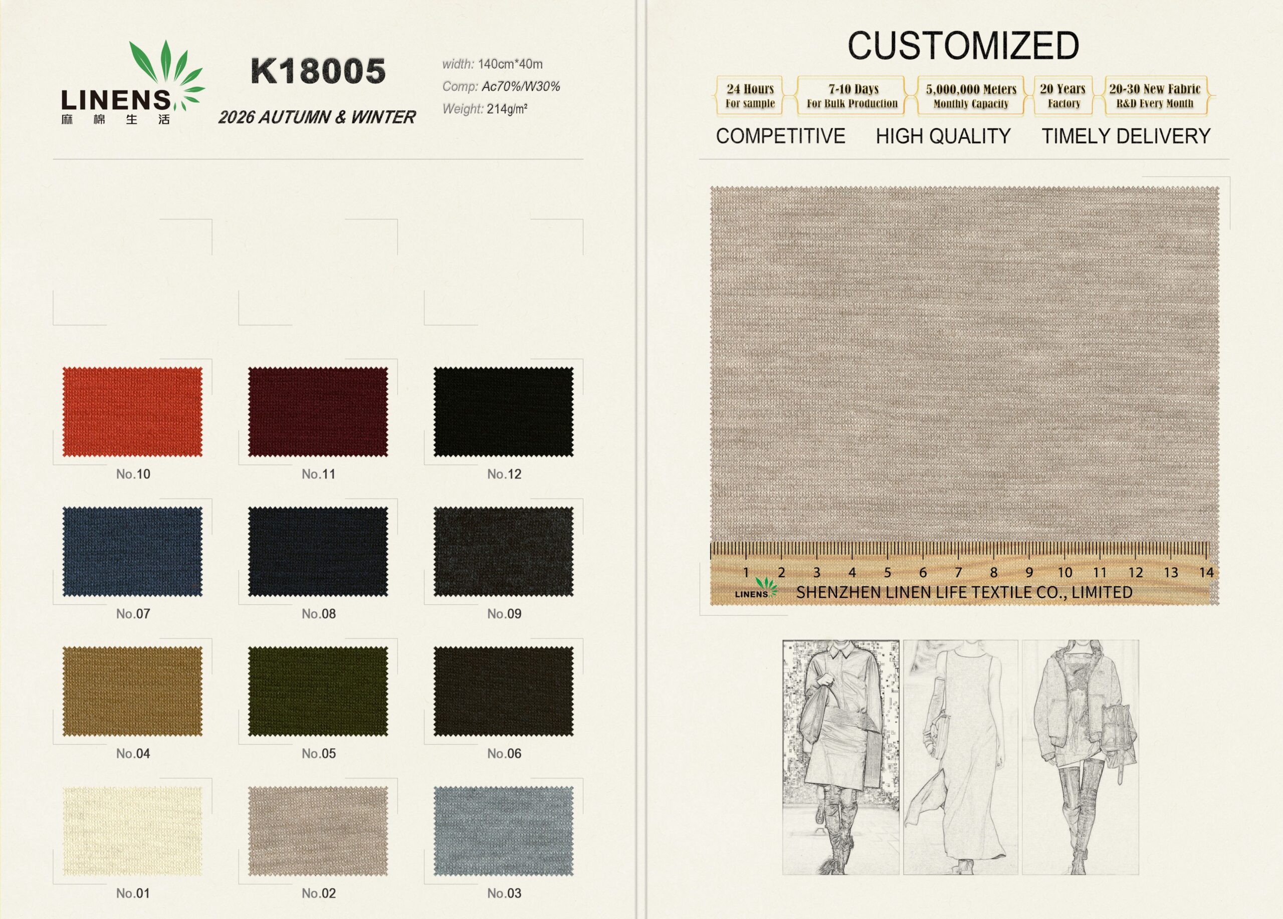 K18005# Japanese Acetate Wool Knit Fabric | 70% Acetate 30% Wool | 140cm | 214g/m² | Soft Draping, Smooth Sheen, Ideal for Dresses & Knitwear 2 微信图片 20251103171536 25 6 scaled