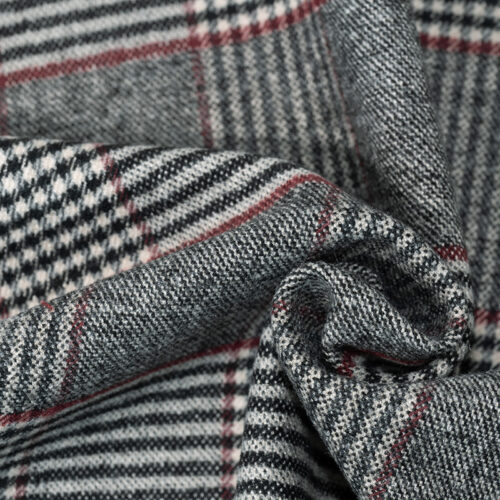 微信图片_20251111163722_208_6 K18011# Japanese Polyester Rayon Spandex Check Fabric | 63% Polyester 33% Rayon 4% Spandex | 133cm | 326g/m² | Warm, Structured, Classic Check, Ideal for Coats & Skirts